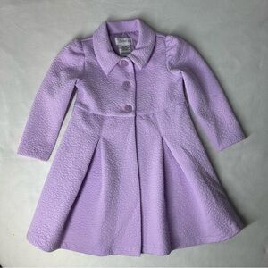 Bonnie Jean Lavender Textured Dress Coat Toddler Girls 2T Elegant Winter